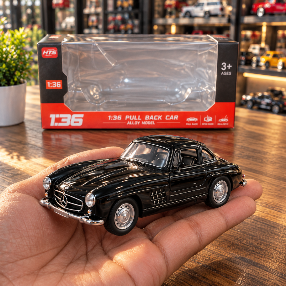 1/36 Diecast old Mercedes black — product image 3