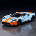 CCA 2017 Ford GT Gulf 1:64 Scale Diecast Model Car with Acrylic Display Case