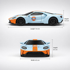CCA 2017 Ford GT Gulf 1:64 Scale Diecast Model Car with Acrylic Display Case