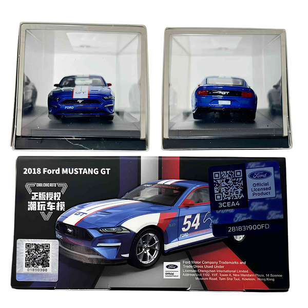 CCA 2018 Ford Mustang GT 1:64 Scale Diecast Model Car with Acrylic Case