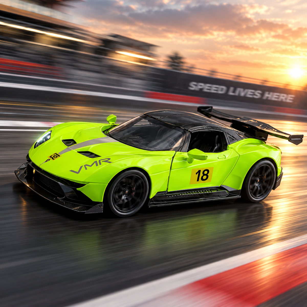 Ferrari green and red 1:34 die-cast model