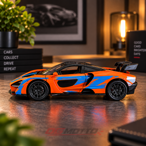 McLaren red and orange 1:34 die-cast model