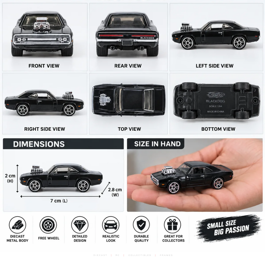 Dodge Charger Diecast – Black — product image 3