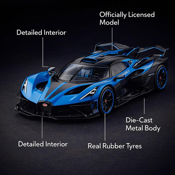 Bburago Bugatti Bolide 1:64 Scale Diecast Model Car – Blue