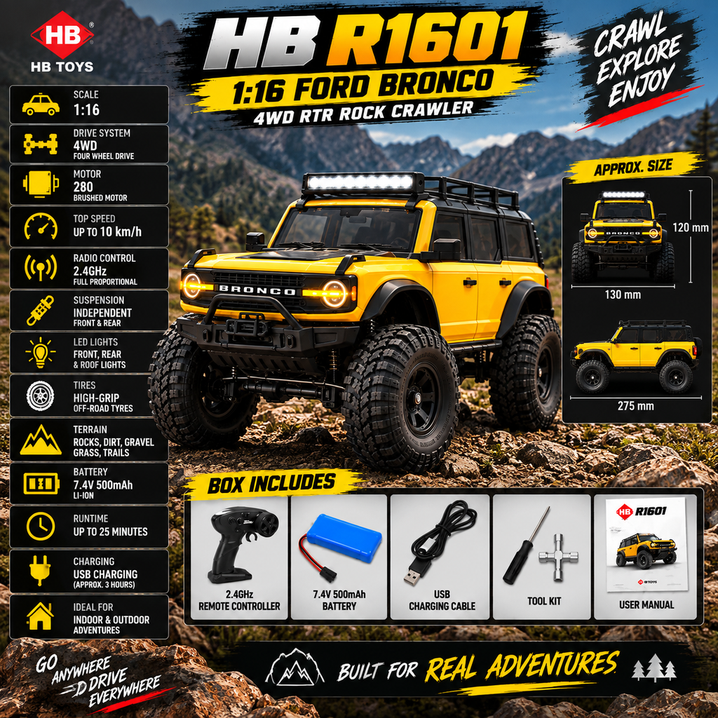 HB R1601 1:16 Ford Bronco 4WD RC Climbing Car — product image 2
