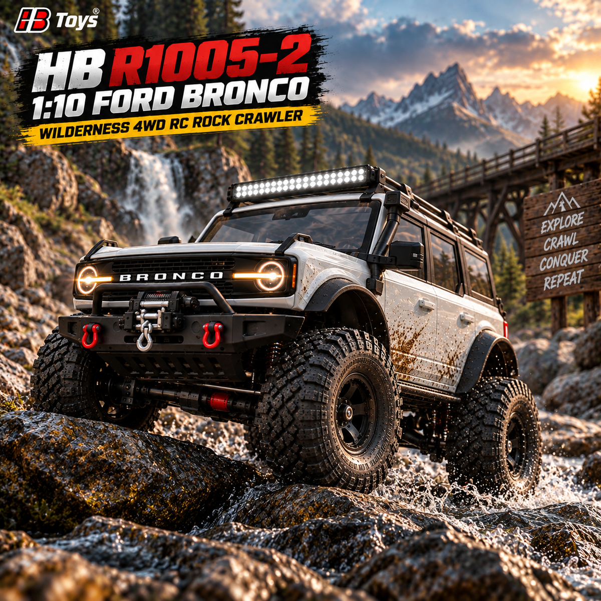 HB R1005-2 Ford Bronco Wilderness 1:10 Scale 4WD RTR RC Rock Crawler — product image 3