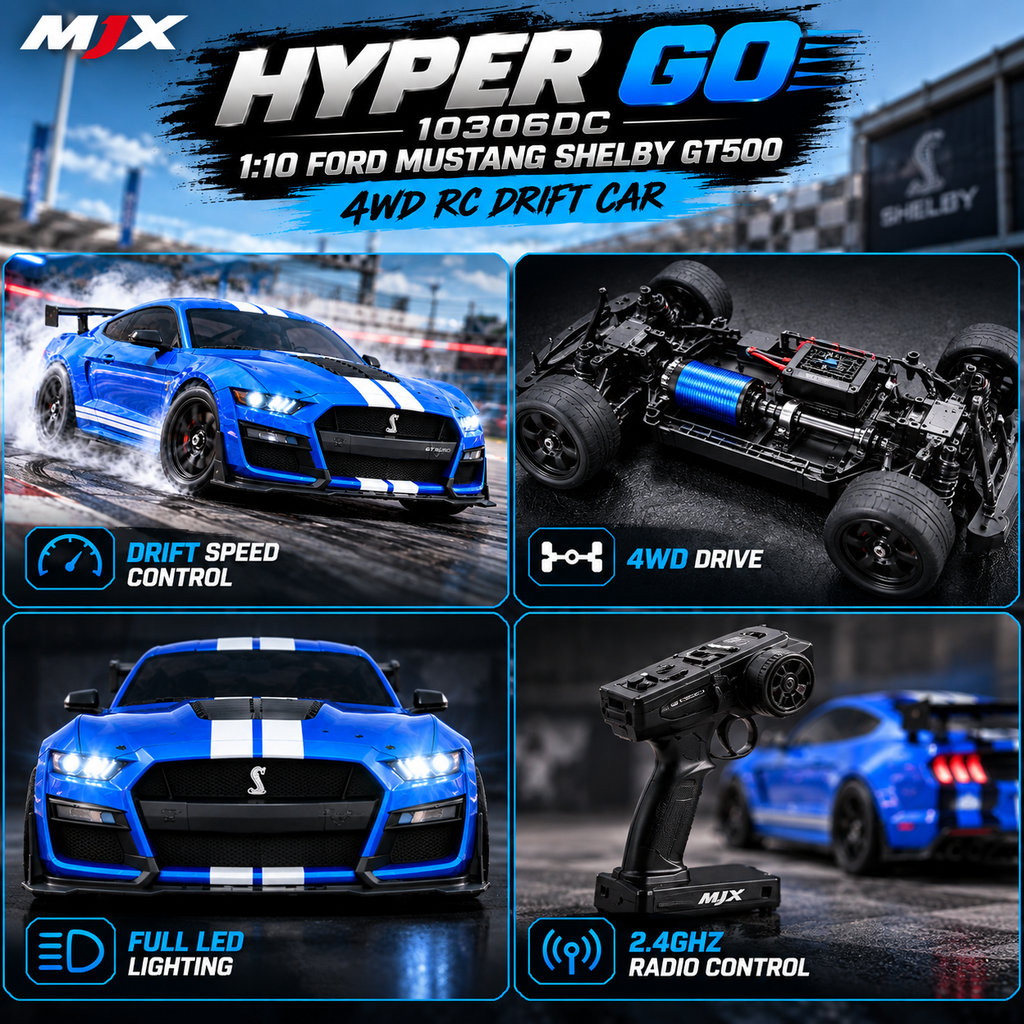 MJX Hyper Go 10306DC Ford Mustang Shelby GT500 1:10 4WD RC Drift Car – 70 km/h — product image 2