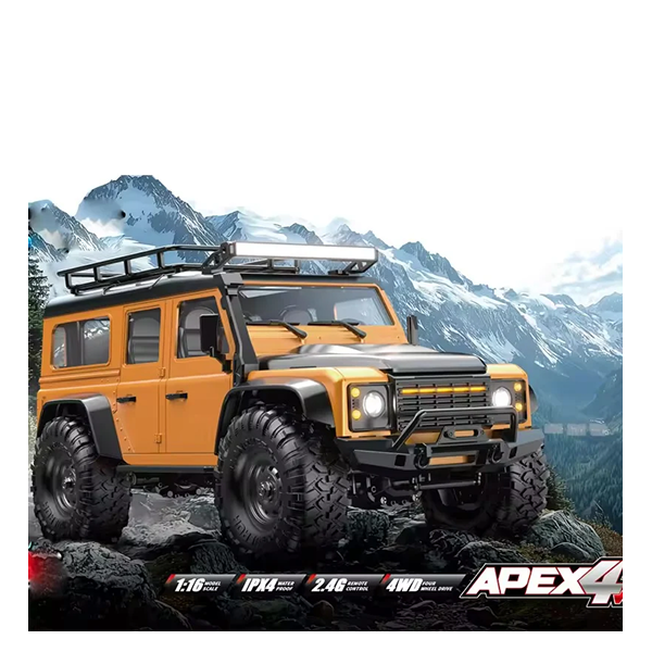 HB Toys |HB-R1607 | 1:16 Scale | Defender 4WD RC Off-Road Climbing Car with LED Lights | Yellow | RTR Series