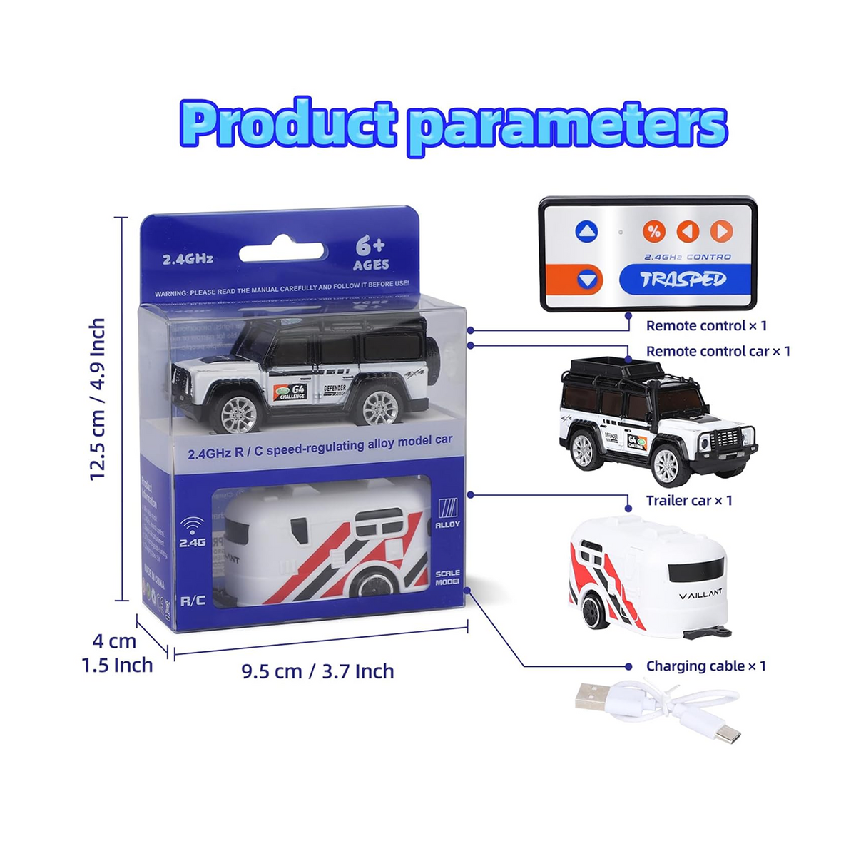 Mini Alloy Off-Road RC Car with LED Strip Lights 1:64 — product image 2