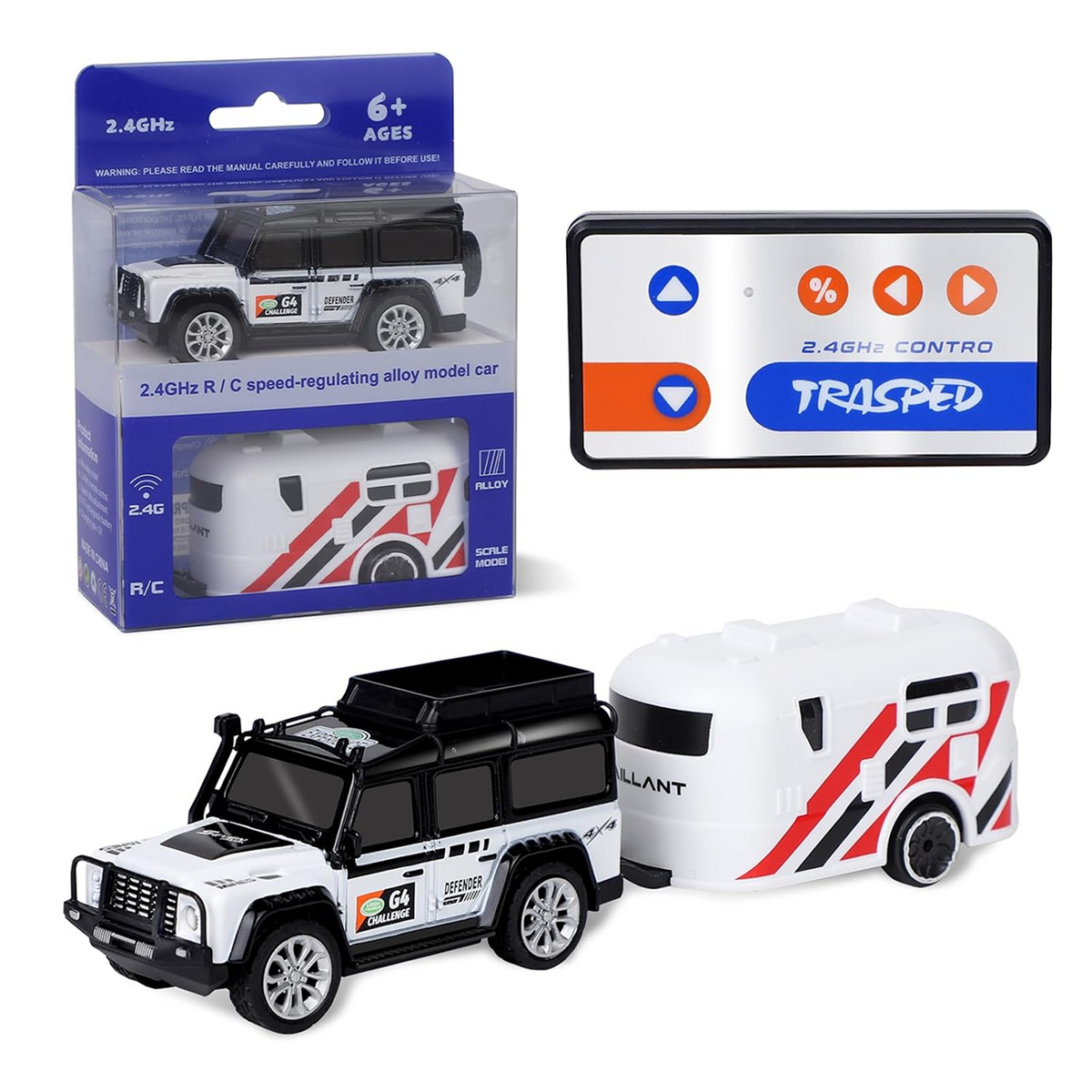 Mini Alloy Off-Road RC Car with LED Strip Lights 1:64 — product image 1