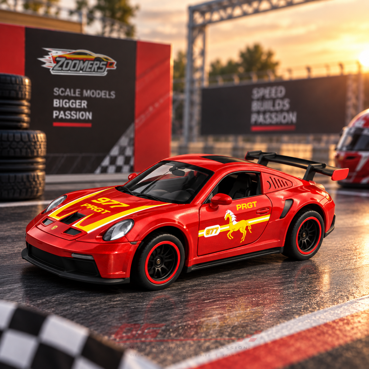 Porsche 911 GT red 1:64 die-cast model