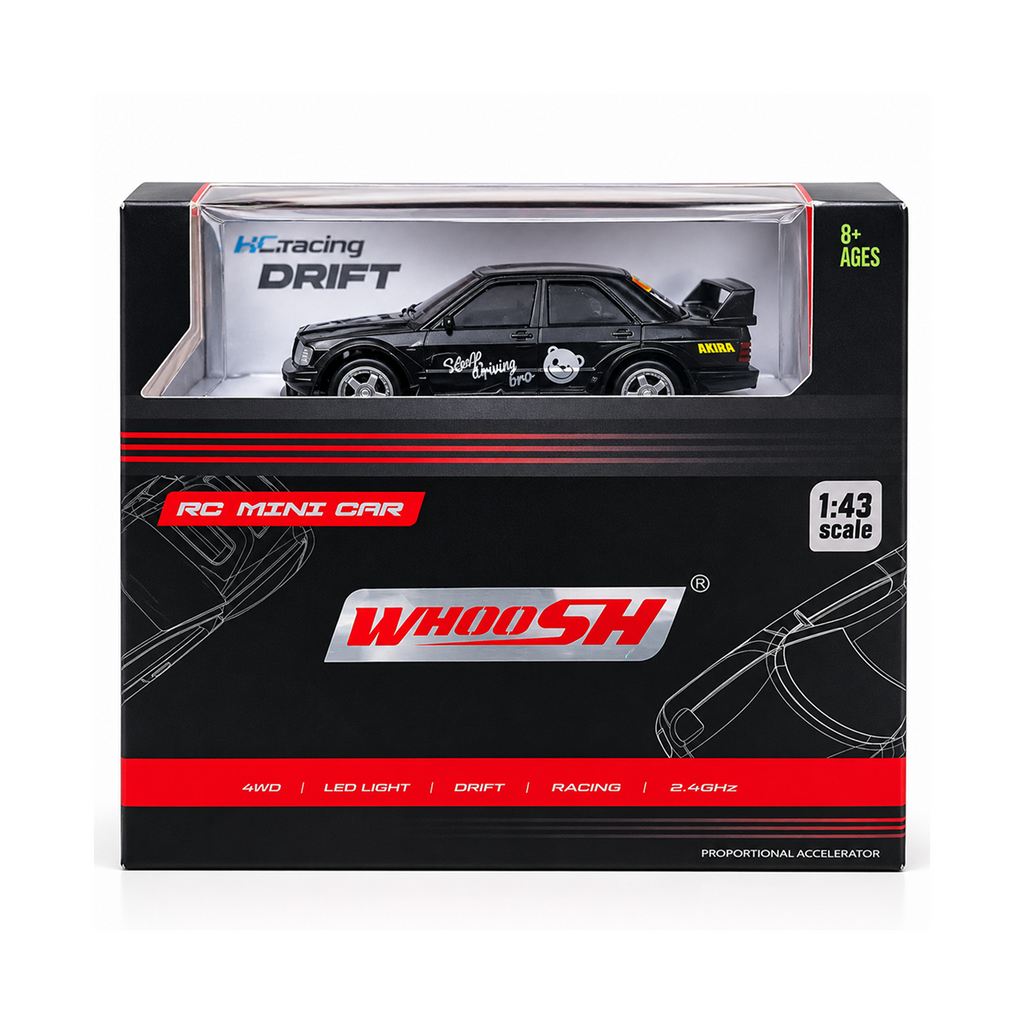 Whoosh 1:43 Scale 4WD RC Drift Car with LED Lights — product image 4