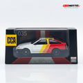 CCA | Toyota AE86 | White | Red-Orange-Yellow Stripe | 1:64 Scale | Diecast Car | Acrylic Display Case