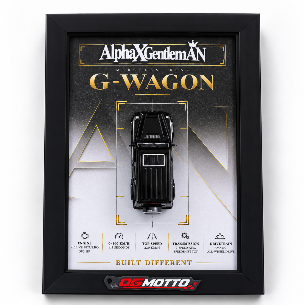 OG Motto custom Mercedes G-Wagon frame on white background