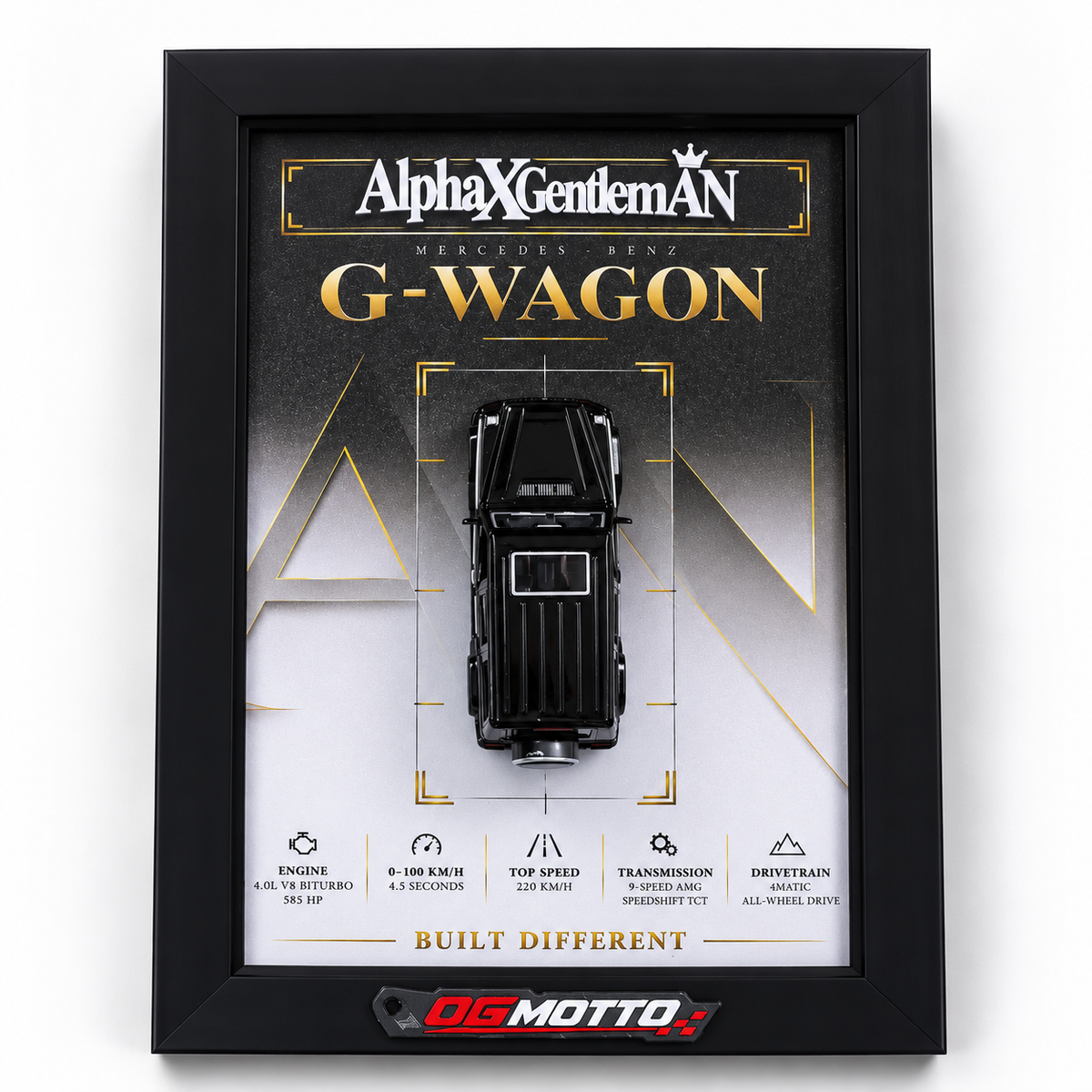 OG Motto custom Mercedes G-Wagon frame on white background