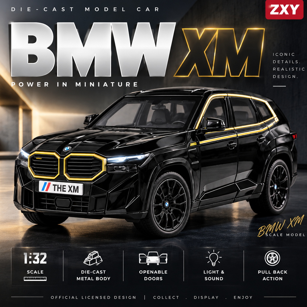 BMW XM black 1:32 die-cast model car