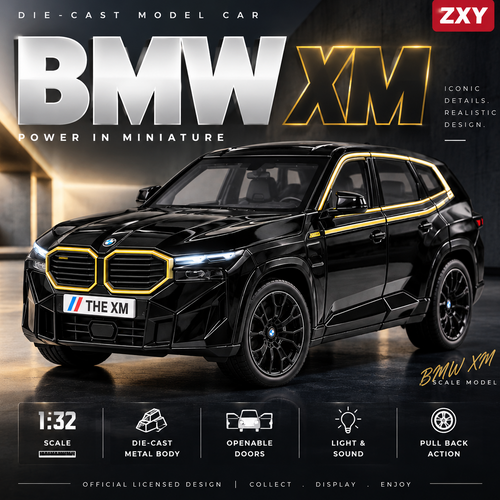 BMW XM black 1:32 die-cast model car