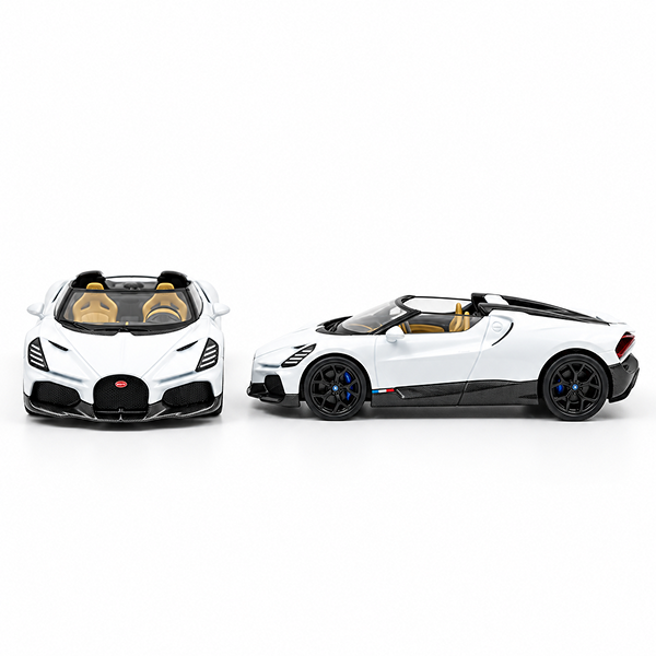 Bugatti Mistral 1:64 Scale Diecast Hypercar – White Edition | Poster Cars