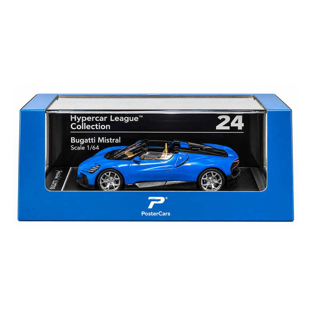 Bugatti Mistral 1:64 Scale Diecast Hypercar – Blue Edition | Poster Cars