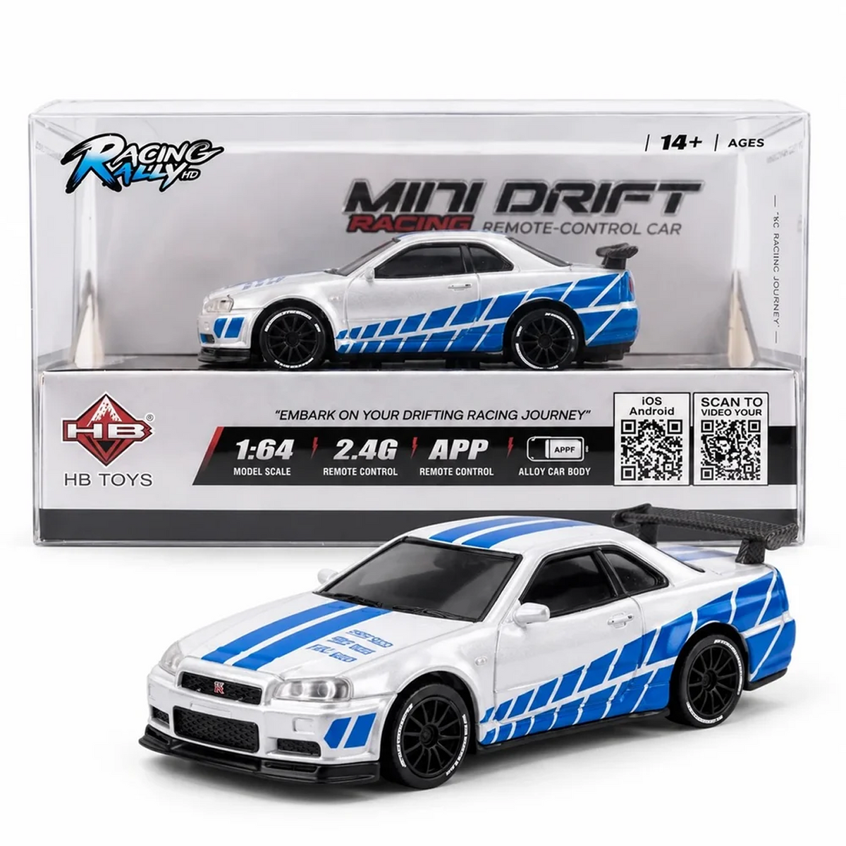 Racing Rally Mini Drift Nissan Skyline R34 GT-R 1:64 RC Car — product image 3