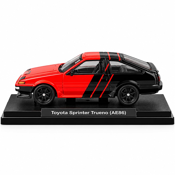 CCA Toyota AE86 Red & Black 1:64 Die-Cast Model Car with Acrylic Display Case